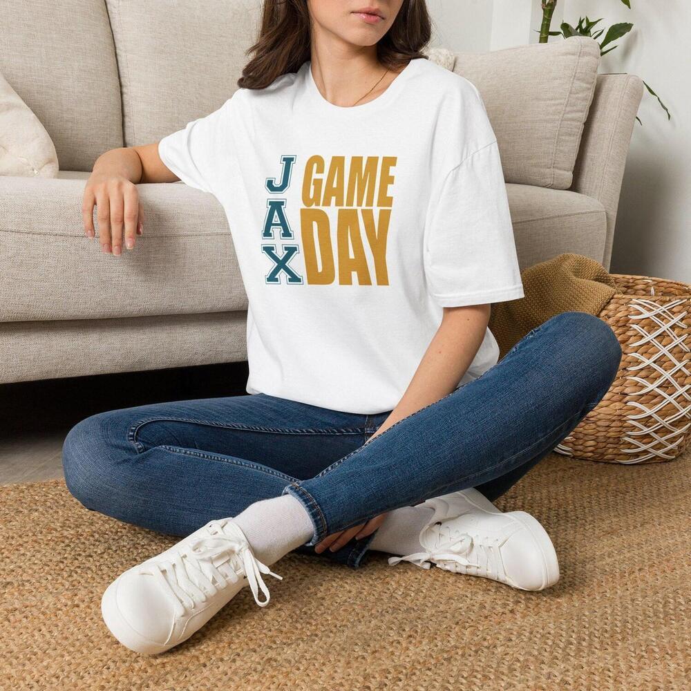 Jacksonville Jax Football Team Colors Tailgate Game Day Fan Gift Tee